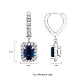Oval Cut Blue Sapphire 0.50ctw Diamond Stud Earrings 18ct White Gold