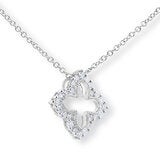 0.38ctw Round Brilliant Cut Diamond Quatrefoil Pendant 18ct White Gold
