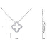 0.38ctw Round Brilliant Cut Diamond Quatrefoil Pendant 18ct White Gold