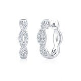 0.30ctw Round Brilliant Cut Diamond Twist Hoop Earrings 18ct White Gold