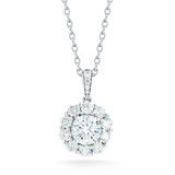 1.60ctw Round Brilliant Cut Diamond Pendant 14ct White Gold