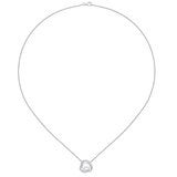 7.5-8mm Cultured Freshwater White Pearl & 0.25ctw Diamond Necklace 14ct White Gold