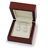 2.00ctw Princess Cut Diamond Halo Earrings 18ct White Gold