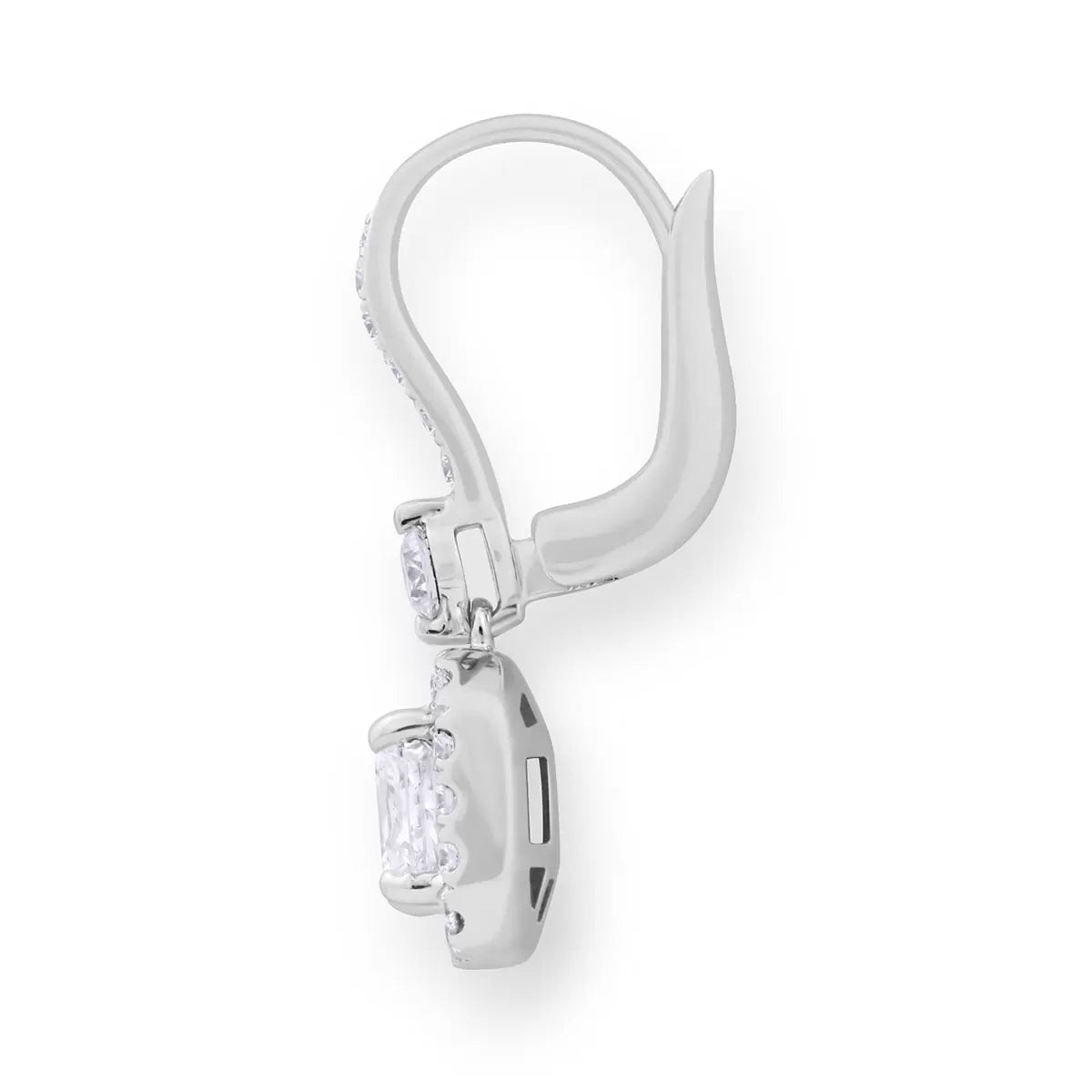 2.00ctw Princess Cut Diamond Halo Earrings, 18ct White Gold