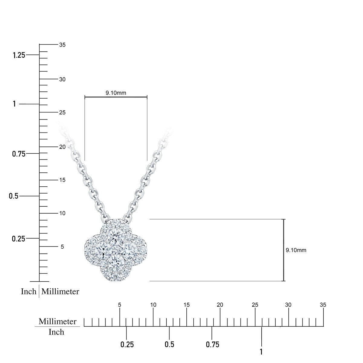 0.50ctw Round Brilliant Cut Diamond Pendant 18ct White Gold