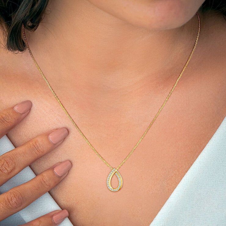 0.15ctw Round Brilliant Cut Diamond Pendant 14ct Yellow Gold