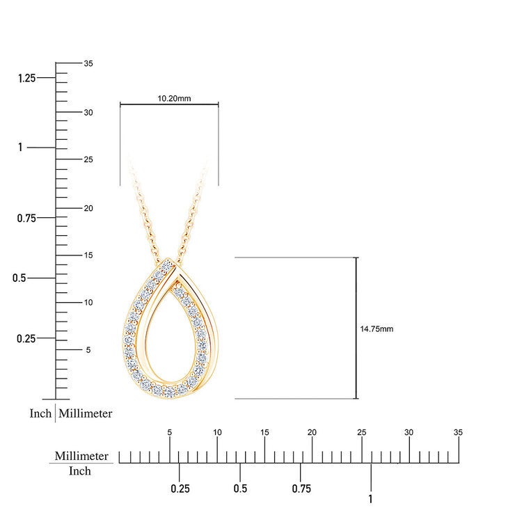 0.15ctw Round Brilliant Cut Diamond Pendant 14ct Yellow Gold
