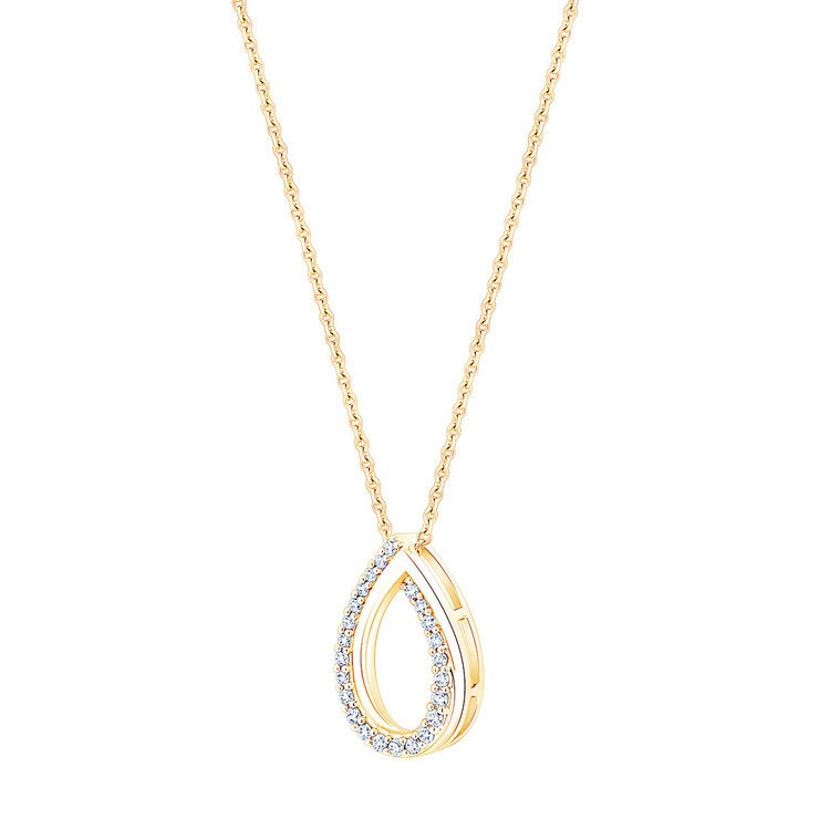 0.15ctw Round Brilliant Cut Diamond Pendant 14ct Yellow Gold