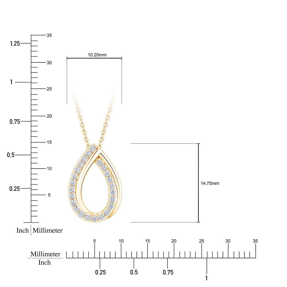 0.15ctw Round Brilliant Cut Diamond Pendant 14ct Yellow Gold