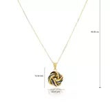 14ct Yellow Gold Navy Enamel Love Knot Necklace
