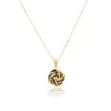 14ct Yellow Gold Navy Enamel Love Knot Necklace