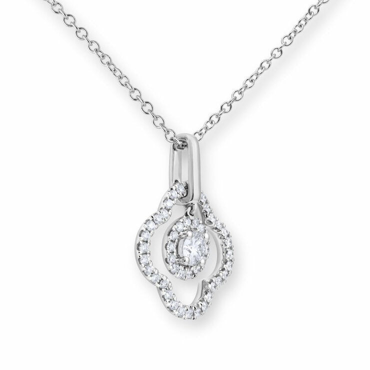 0.38ctw Round Brilliant Cut Diamond Pendant 18ct White Gold