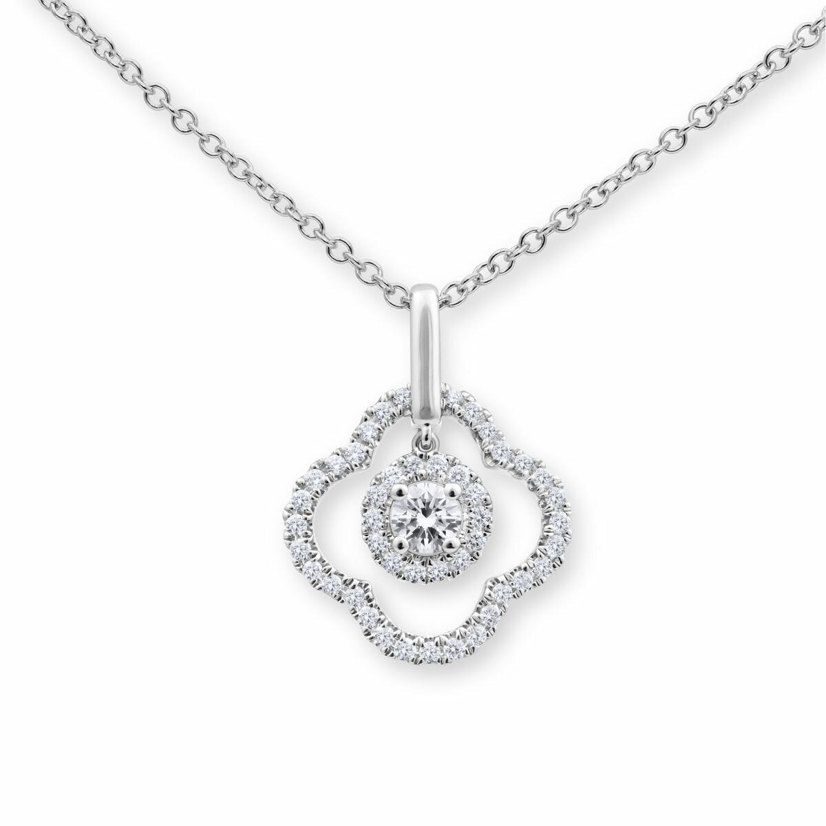 0.38ctw Round Brilliant Cut Diamond Pendant 18ct White Gold