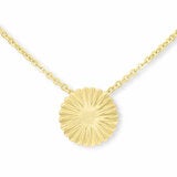 14ct Yellow Gold Textured Disc Pendant