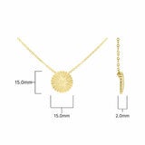 14ct Yellow Gold Textured Disc Pendant