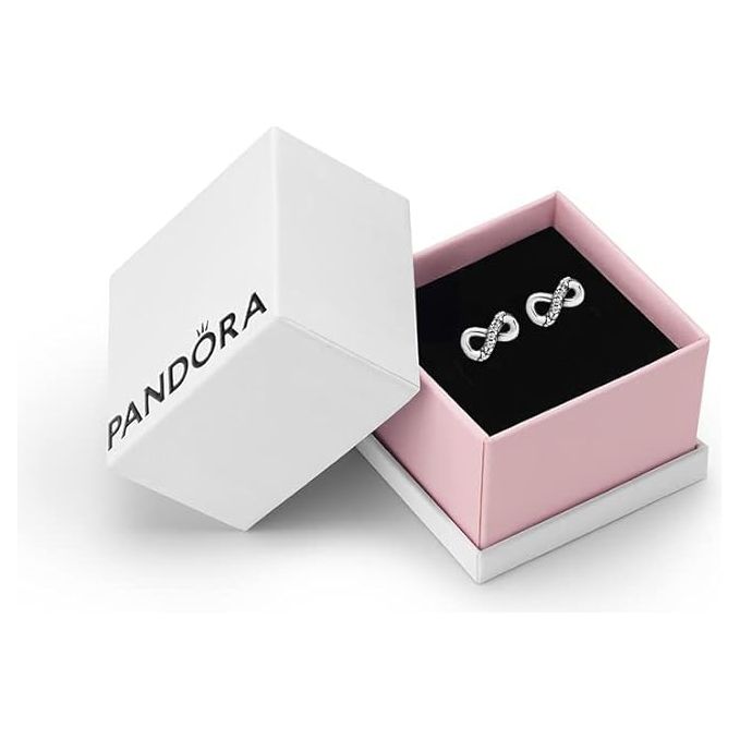 Pandora Moments Women's Sterling Silver Sparkling Infinity Stud Earrings