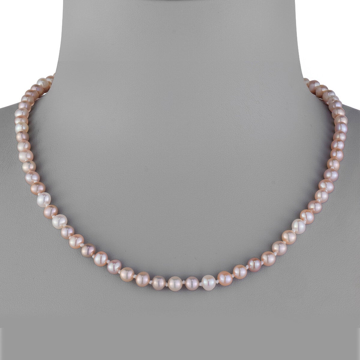 5-5.5mm Cultured Freshwater Pink Pearl Necklace 14ct Yellow Gold