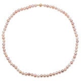 5-5.5mm Cultured Freshwater Pink Pearl Necklace 14ct Yellow Gold