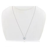 Round Cut Aquamarine Pendant 14ct White Gold