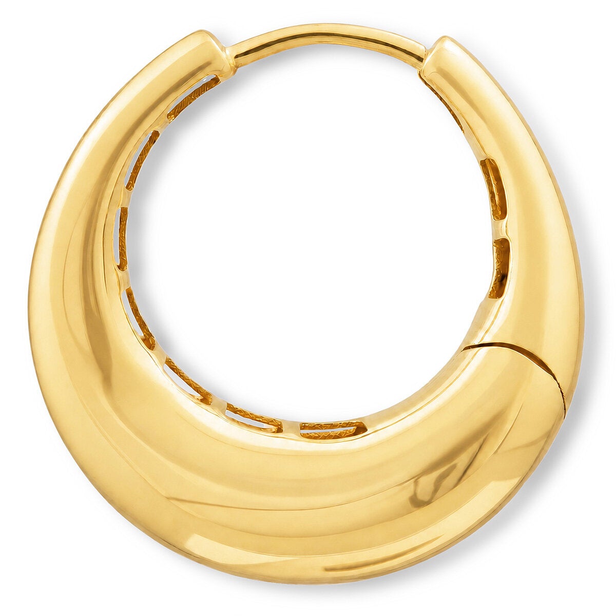 14ct Yellow Gold Wave Hoop Earrings