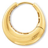 14ct Yellow Gold Wave Hoop Earrings