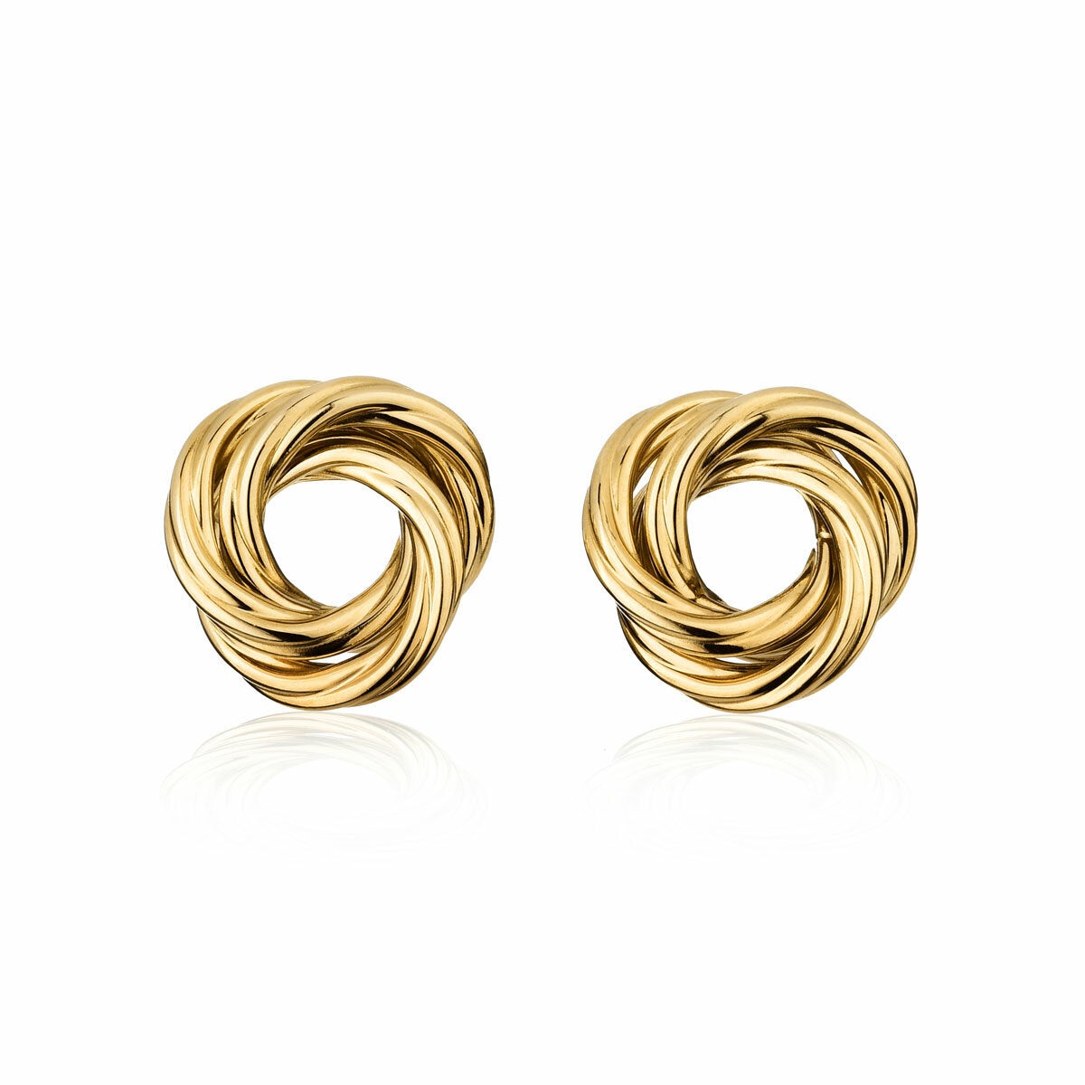 14ct Yellow Gold Love Knot Stud Earrings