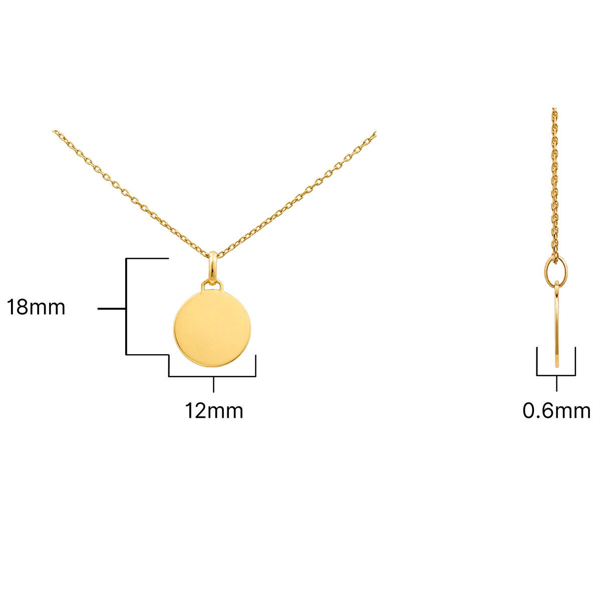 14ct Yellow Gold Disc Pendant