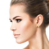 14ct Yellow Gold Wave Hoop Earrings
