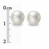 10.5-11mm Cultured Freshwater White Pearl Earrings 14ct Yellow Gold
