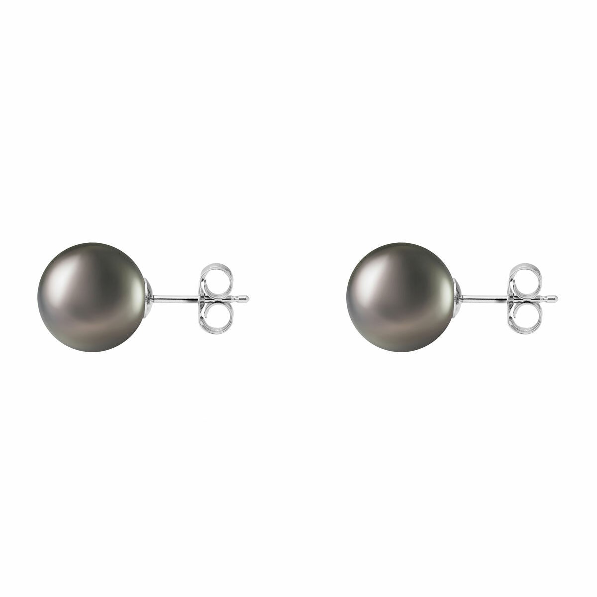 10-10.5mm Tahitian Pearl Earrings 14ct White Gold