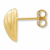 14ct Yellow Gold Textured Heart Stud Earrings