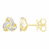 0.15ctw Round Brilliant Cut Diamond Knot Earrings 14ct Yellow Gold