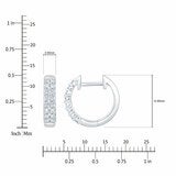 0.30ctw Round Brilliant Cut Diamond Double Row Hoop Earrings 14ct White Gold
