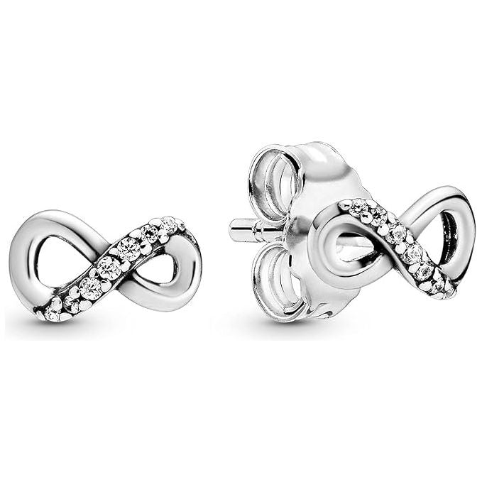 Pandora Moments Women's Sterling Silver Sparkling Infinity Stud Earrings
