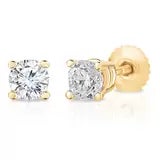 0.50ctw Round Brilliant Cut Diamond Stud Earrings 18ct Yellow Gold