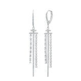 1.04ctw Round Brilliant Cut Diamond Dangle Earrings 18ct White Gold