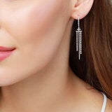 1.04ctw Round Brilliant Cut Diamond Dangle Earrings 18ct White Gold