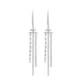 1.04ctw Round Brilliant Cut Diamond Dangle Earrings 18ct White Gold