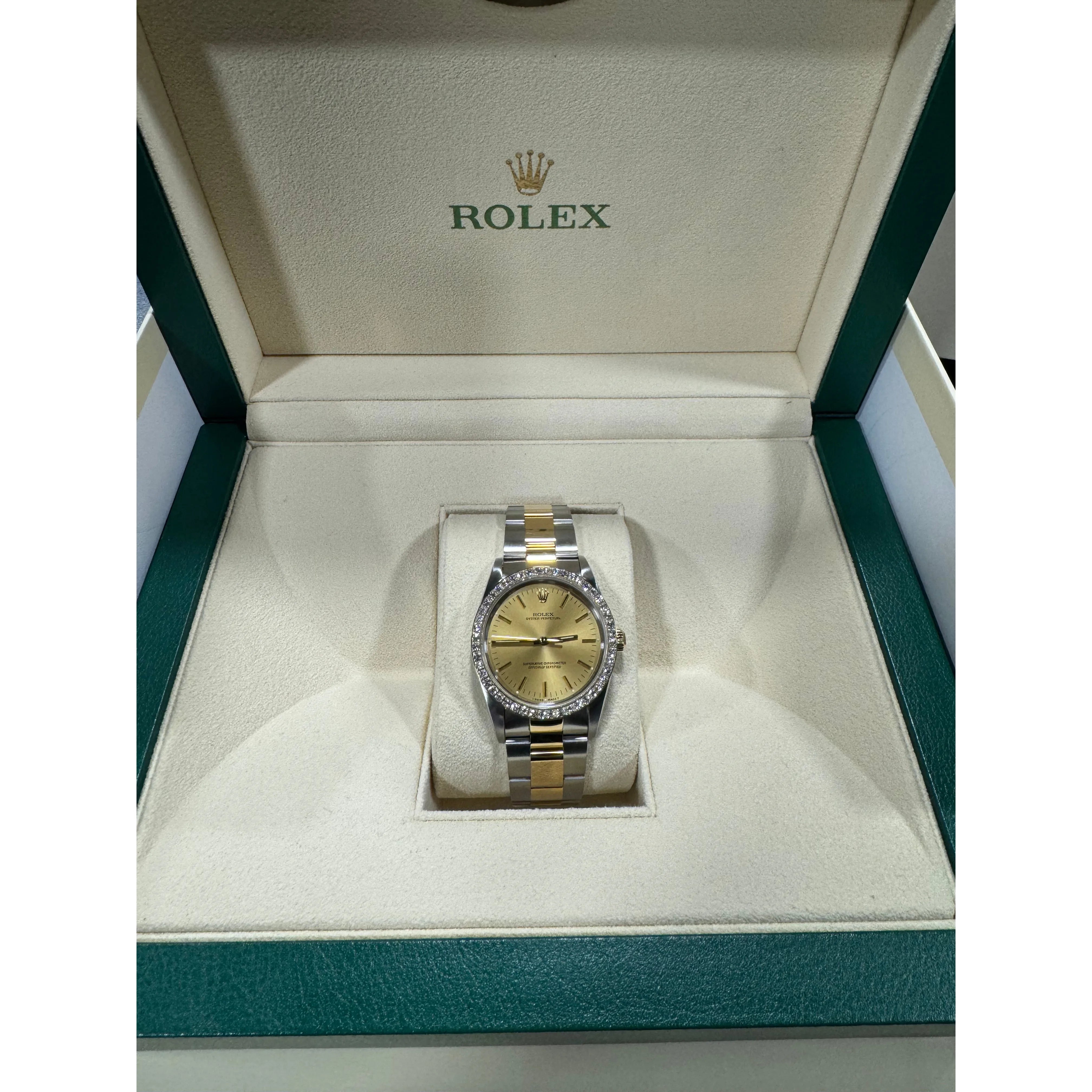 1994 Rolex Oyster Perpetual Factory Diamond Bezel 34 14203