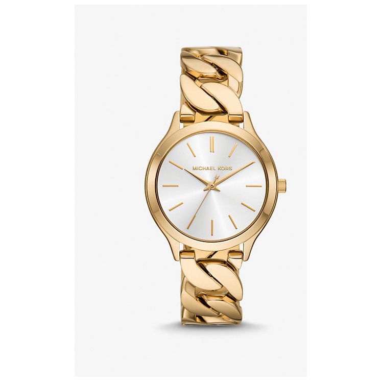 Michael Kors Slim Runway Gold-Tone Curb-Link Watch