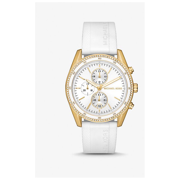 Michael Kors Oversized Hadyn Pavé Gold-Tone Watch