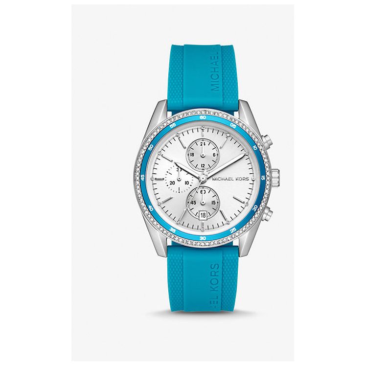 Michael Kors Oversized Hadyn Pavé Silver-Tone Watch
