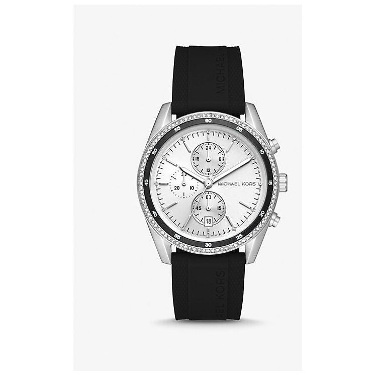Michael Kors Oversized Hadyn Pavé Silver-Tone Watch