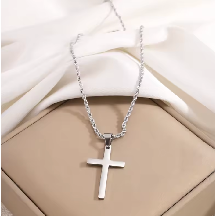 18k Gold Rope Chain With Cross 60cm By Bling Ting