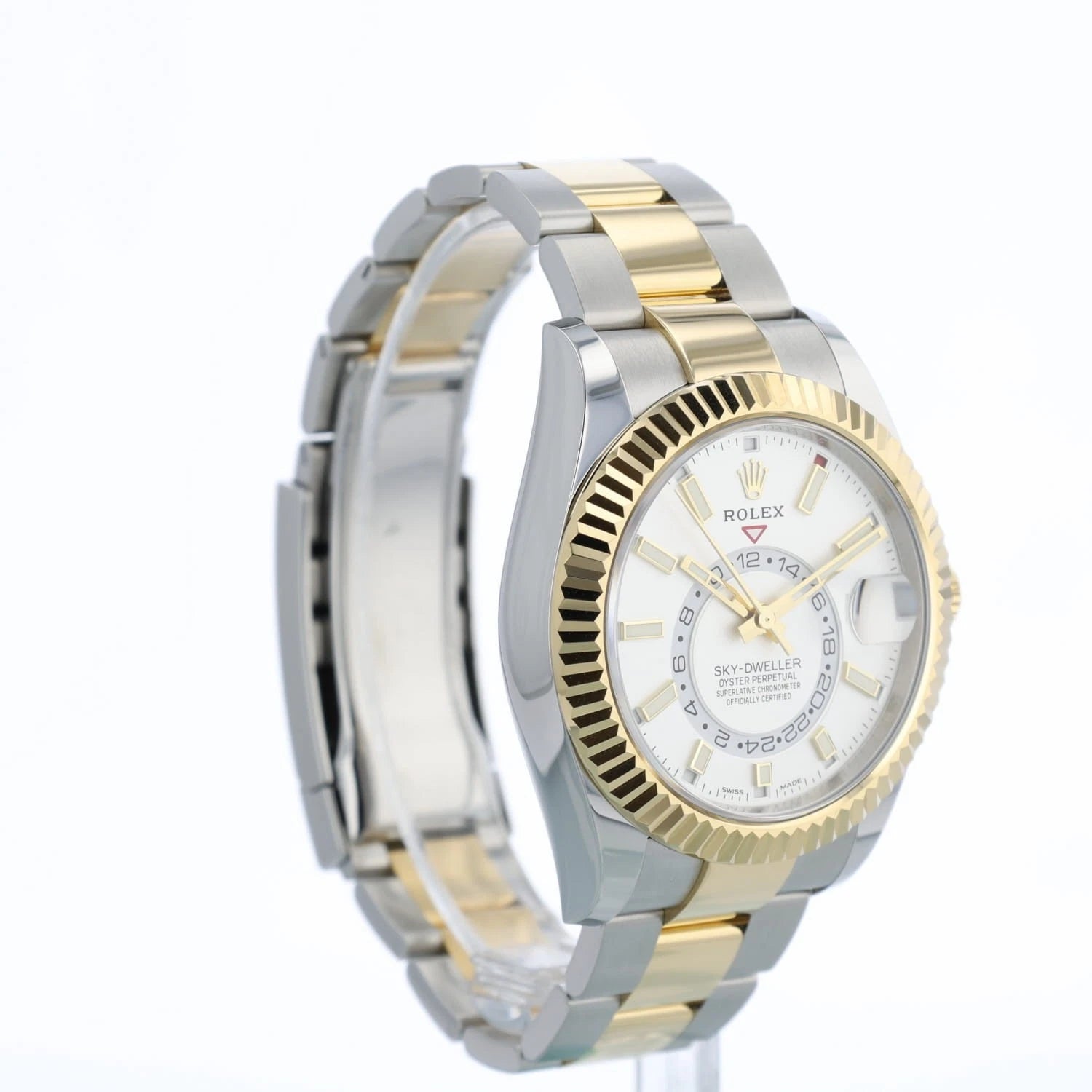 2022 Rolex Sky Dweller 326933 42 mm White Dial Gold Bi-Metal Oyster Box No Papers