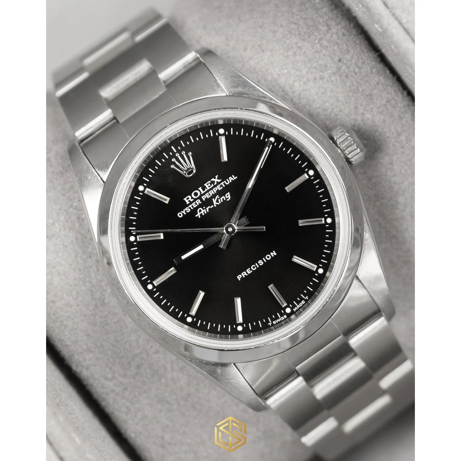 Rolex 14000 Air-King Precision Black Dial 34mm 1995 Full Set Watch