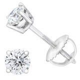 1.00ctw Round Brilliant Cut Diamond Stud Earrings Platinum