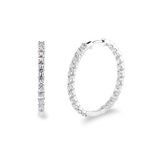 4.95ctw Round Brilliant Cut Diamond Inside Out Hoop Earrings 14ct White Gold