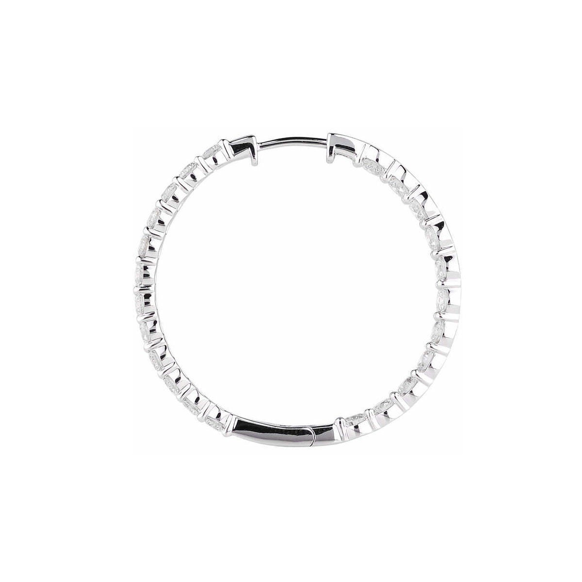 4.95ctw Round Brilliant Cut Diamond Inside Out Hoop Earrings 14ct White Gold