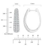 1.75ctw Round Brilliant Cut Diamond Triple Row Hoop Earrings 14ct White Gold